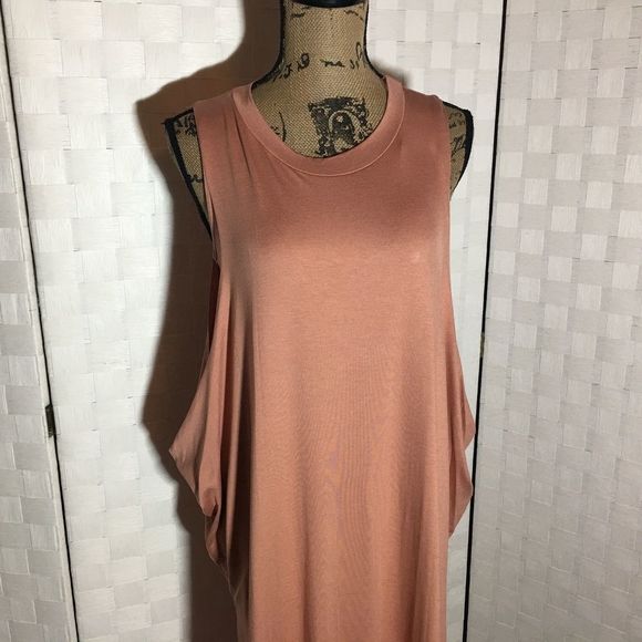 Elena Side Slit Overlay Marsala Casual Dress Large Spring Summer - Picture 6 of 9